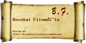 Bocskai Filoméla névjegykártya